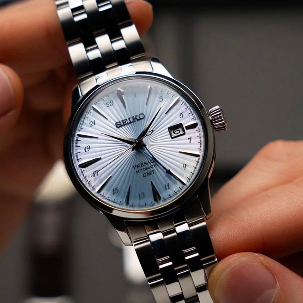 Men's Seiko Presage Automatic Light Blue Dial Watch - Picture 2 of 4